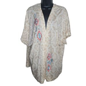 Panhandle Nwot southwest print embroidered open front cardigan s/m